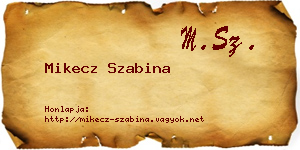Mikecz Szabina névjegykártya